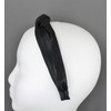 Black turban knot headband fabric covered head band grip teeth