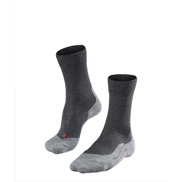 FALKE Womens TK5 Hiking Socks, Merino Wool, Grey (Asphalt Melange 3180), US 5-6 (EU 35-36 Ι UK 2.5-3.5), 1 Pair