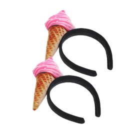 BELLIFFY Set of 2 Ice Cream Headband for Women Funny Headpiece in Ice Cream Cone Design Ideal for Costume Parties Theme Parties and Holidays Original Hair Accessories for Any Occasion