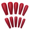 AddFavor Long Coffin Press on Nails Dark Red Fake Nails