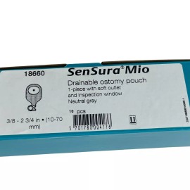 Coloplast SenSura Mio 1-Piece Drainable Pouch Soft Outlet Opaque Inspection Window 10 Ct