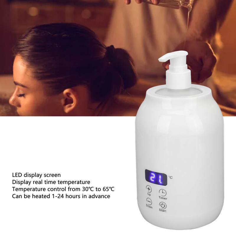 Massage Oil Heater LED Display Touch Control Temperature Adjust Essential