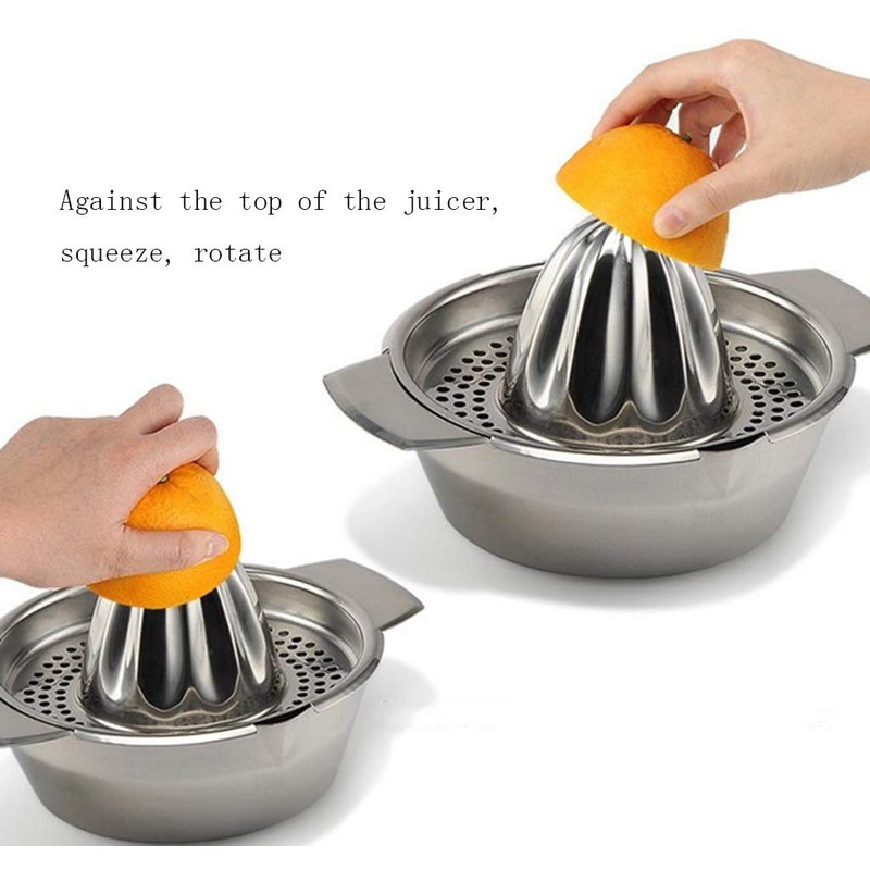 Stainless Steel Lemon Squeezer,Juicer with Bowl Container for Oranges Lemons