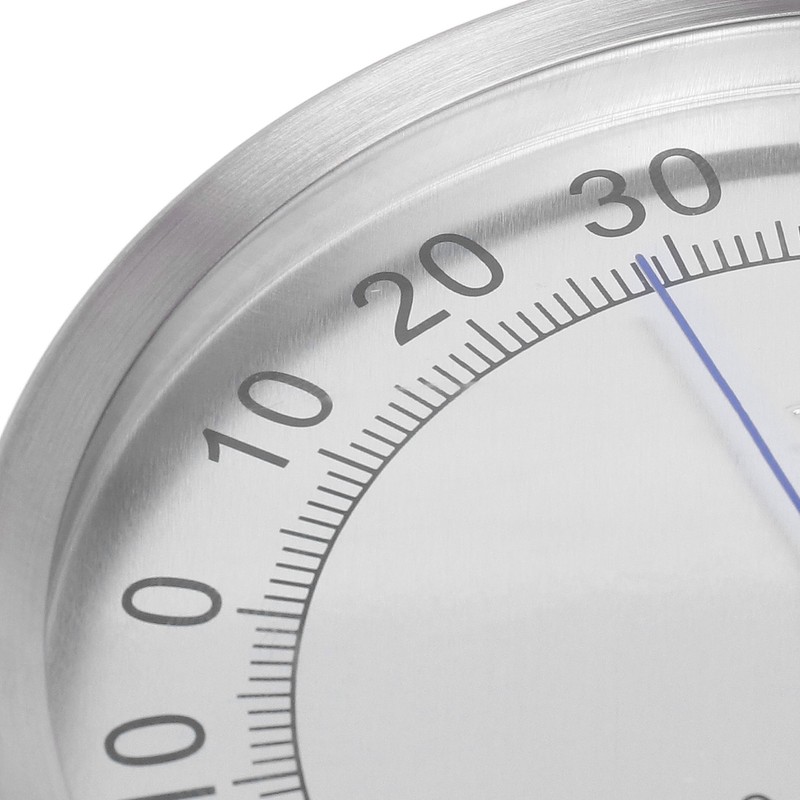Round Thermometer Stainless Steel Waterproof Heat Resistant Thermometer Hygrometer for