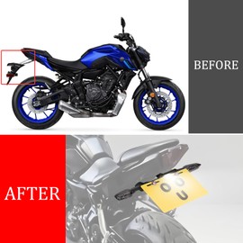 YZF R7 MT07 Tail Tidy Fit for MT-07 FZ-07 2021-2024, YZF-R7 2021-2026 Fender Eliminator Bracket with LED License Plate Light & Aftermarket Turn Signal (Smoke)