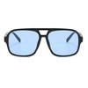 RUNHUIS Vintage 70s Sunglasses Women Men Retro Large Square Frame