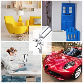 Yescom HVLP Air Spray Gun Set 1.3mm 1.8mm for Auto Car Paint Primer Basecoat Clearcoat Gravity Feed