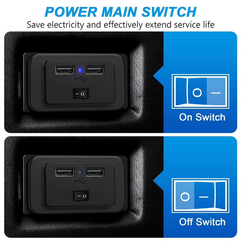 2 Pack Dual USB 4.8A Car Charger Plug with Switch