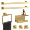 Dorudon atrox 7 Piece Gold Bathroom Hardware Set with Brushed