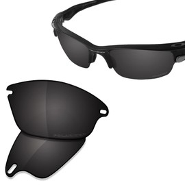 Saucer Premium Replacement Lenses for Oakley Fast Jacket OO9097 Sunglasses, High Defense - Carbon Black Polarised