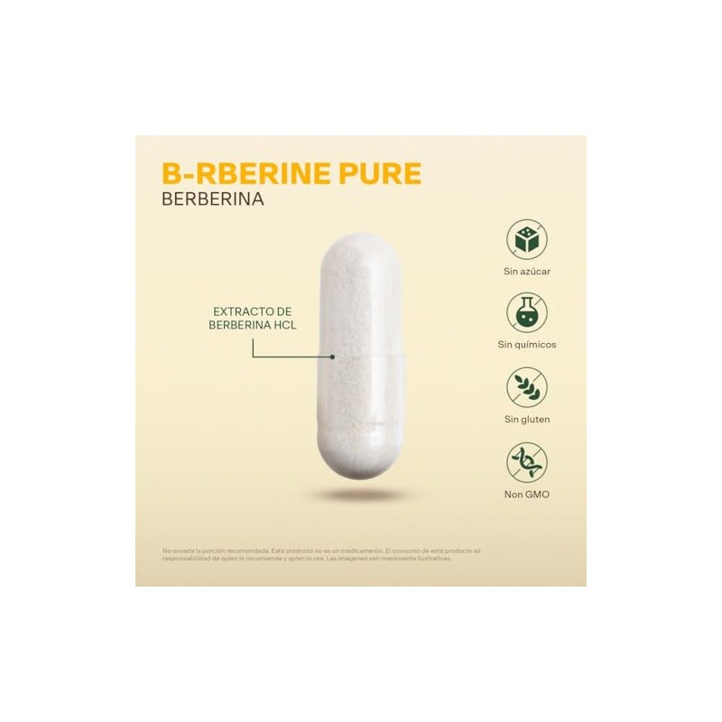 VITAL BOTANICS | Berberina Pure 60 Cápsulas de 500 mg