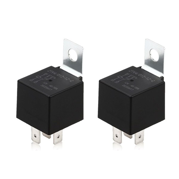 Techie 2 Pack 4/5 Pin Car Relay, 12 V 40