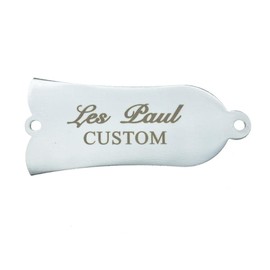 2 Hole Metal Chrome 1 Ply Truss Rod Cover with White Letters Custom Print Iron Truss Rod Cover for USA Les Paul LP/SG