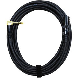 Audio2000'S E14125P1 25ft. Gold-Plated 1/4" TRS Right Angle to XLR Male Balanced Recording/Audio Cable