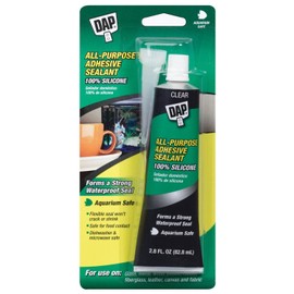 Dap 00688 All-Purpose Adhesive Sealant, 100% Silicone, 2.8-Ounce Tube - 4 Pack