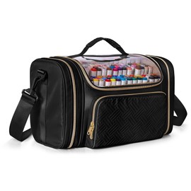 Rexmica Large Marker Storage Bag for 200-300 Markers, Marker Organiser Case with Detachable Divider for Adults, Marker Travel Holder Case for Coloured Pencil, Paint Pen, Other Art Craft Supply, Black