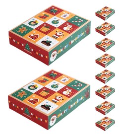 Ciieeo Fillable Advent Calendar Boxes, 10Pcs Empty Christmas Advent Calendar Boxes to Fill 12 Days Candy Treat Box Cardboard Treasure Boxes