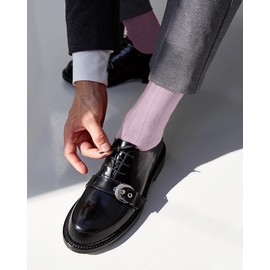 Men’s Ribbed Sheer Nylon Anklet Dress Socks - Soft, Breathable, No-Slip Comfort (Pink)