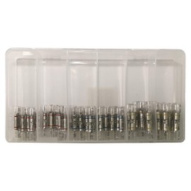 Sherco-Auto USA 60 Piece OptiSeal Crystal Clear Heat Shrink Butt Splice Connector Sealed Crimp Wire Terminal Assortment Kit - Made in USA