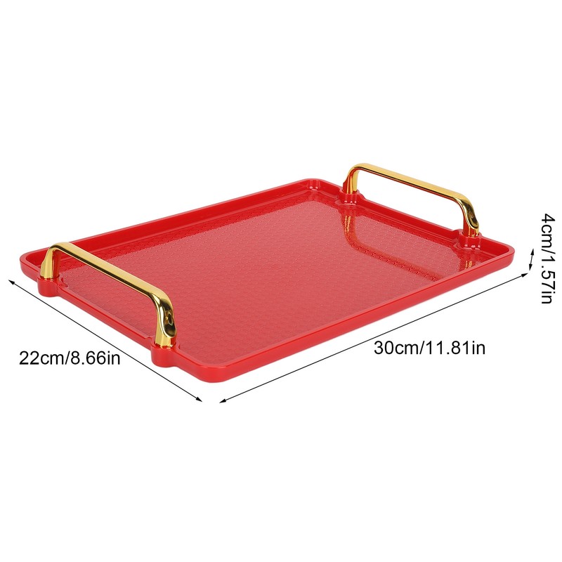 Decorative Tray Elegant Exquisite Texture Ergonomic Serving Tray with Handles