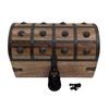 Handmade Wooden Pirate Treasure Chest with Lock & Key -