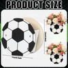12 Soccer Centerpieces Wooden Table Decor, Black White