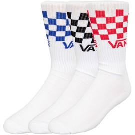 Vans Classic Check Crew Socks Pack of 3, White / Multi