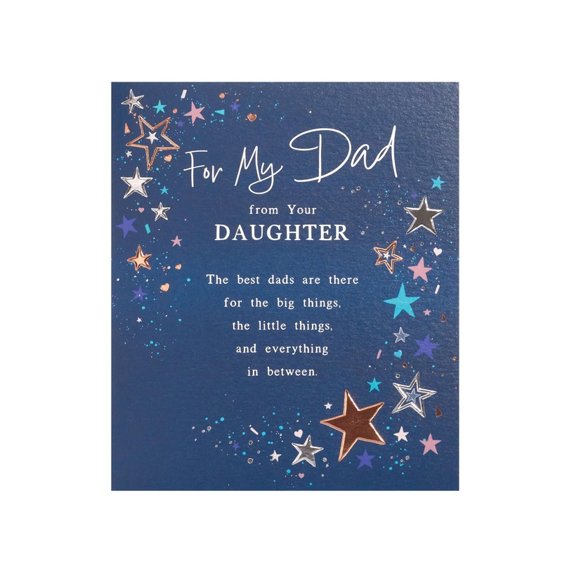 UK Greetings Birthday Card for Dad from Daughter - Starry