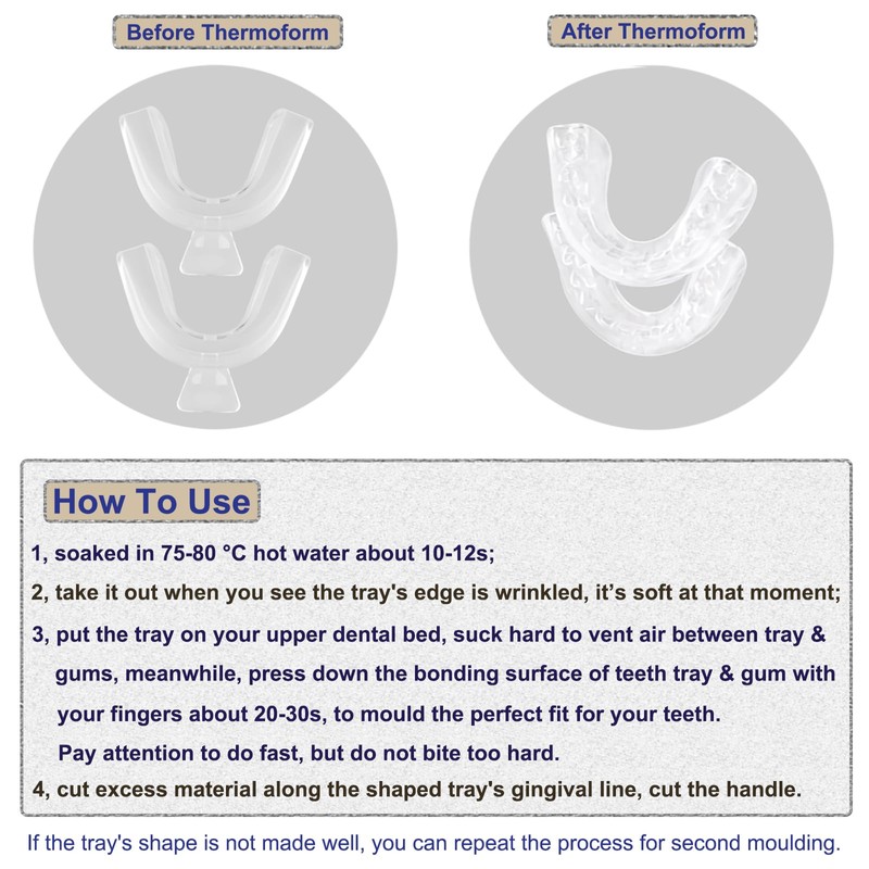 Teeth Whitening Trays Kit 6packs, Thermoform Moldable Tray for Whitening