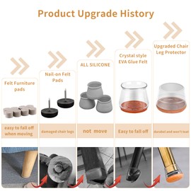 Large Transparent 8 PCS Silicone Chair Leg Floor Protectors for Hardwood Floors,Metal Chair Feet Protectors,Bar Stool Leg Protectors， Chair Leg Covers Protect Floors from Scratches Reduce Noise