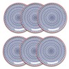Now Designs Blue Cross Porcelain Stamped Appetizer Plate, 6 inch,