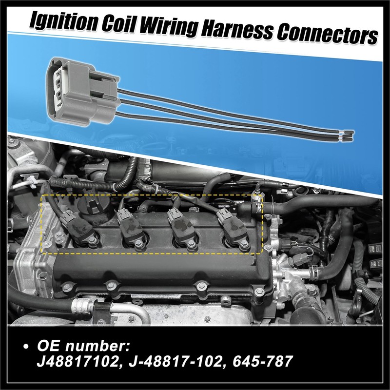 Hihaha 4pcs Ignition Coil Connectors Plug Wiring Harness Pigtail 3
