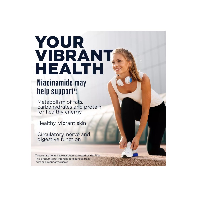 KAL Niacinamide 250mg Tablets, Vitamin B3 Supplement for Skin Health,