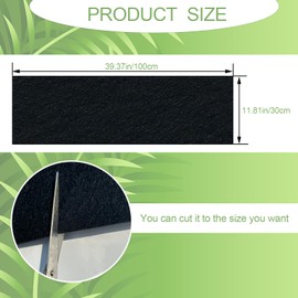 12x40 Inch Felt Planter Liner Roll Non Woven Fabric Plant Liner Roll Black Coco Liners Roll Alternative Easy to Cut for Garden Hanging Flower Basket Window Box