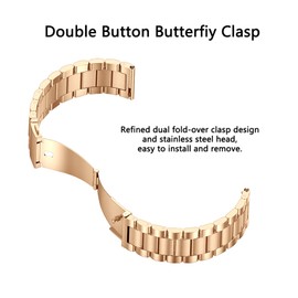 ToVioc 22 mm Bracelet Compatible with Garmin Forerunner 265/255/255 Music, Men's & Women's Stainless Steel Replacement Strap for Garmin Venu 3 (45 mm)/vivoactive 4/Venu 2/GarminActive