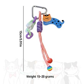 TAIZER Key Chain, Pack of 2 Short Lanyard, Bag Charm, Bag Pendant, Women's Key Ring with Cute Kitten Puppy Pendant Gift for Women, multicoloured