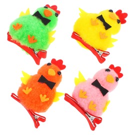 Minkissy 4pcs Children Hair Accessories Chicks Hair Clips Easter Decor Party Charm