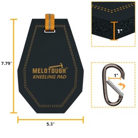 MELOTOUGH Mini Kneeling Pad with Carabiner Clip, Portable 1 Inch Thick NBR Foam Kneeling Pads for Work Construction, Mechanics, Plumbers, Electricians (Orange/Black)