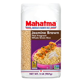 Mahatma Brown Jasmine Rice, 32-Ounce Bag of Rice, Brown Thai, Indian, or Cambodian Fragrant Flavored Rice, Stovetop or Microwave Rice