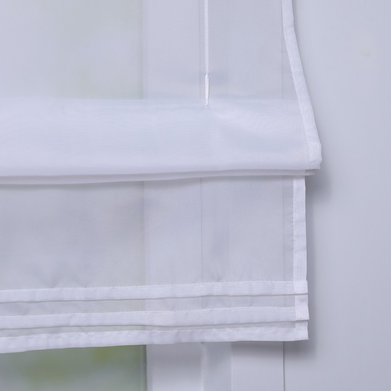 ESLIR Roman Blind with Tabs, Transparent Tab-Top Kitchen Curtains, Modern