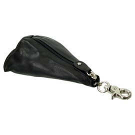 Branco Leather Key Case Mini Purse Key Case Key Holder Key Fob with Zip Pocket Mini Wallet Various Colours, black