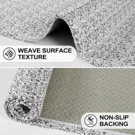 Collive Runners for Hallway, 2x5 Non Slip Kitchen Runner Rug Boho Laundry Room Rug Washable, Grey Farmhouse Entryway Rug Hand-Woven Cotton Carpet for Bedroom Bathroom