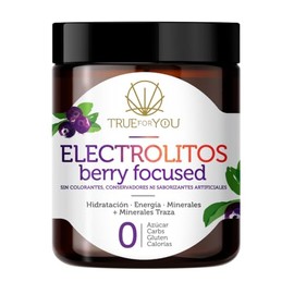Electrolitos sin Azúcar, Hidratación en Polvo, Adicionado con Calcio, Zinc y Potasio. Keto, Paleo y Vegano, Sabor Frutos del Bosque.