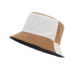 Quanhaigou Corduroy Bucket Hats Unisex Reversible Travel Daily Cap for Men Women Teens Camel Beige