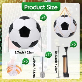 6 Pack Bulk Soccer Balls, Soccer Ball Bulk, Deflated Size 5 Soccer Balls with Pumps with Needles and Mesh Sport Bags for Christmas Operation Gifts Charity Training Practice Donation (Classic, Size 5)