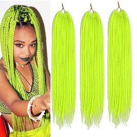 Box Braids Crochet Hair 24 Inch Prelooped Crochet Hair Extensions Hand Made 3 Packs 22 Strands/Pack (A22)