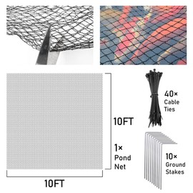 UNIFAMILY Fish Pond Netting for Leaves 3x3M Woven Fine Mesh Pond Net Cover to Keep Heron Away, Black Heavy Duty Pond Protection Net Protecting Koi Fish from Raccoons, Birds, Cats & Predators