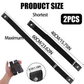 Smomend 2pcs Buckle-Free Elastic Belt for Men or Women, Buckle-Free Adjustable Belt, Comfortable Invisible Belt Without Buckle, Belt Without Buckle Women, No Bulge, black