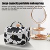 Makeup Organizer Bag - Cow Print Makeup Cosmetic Organizer Pouch