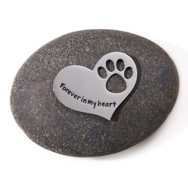 Loss of Dog Sympathy Gift Forever in My Heart in Memory of Dog Stone Pet Rock for Loss of Dog Memorial Stone Passed Away Gift Dog Remembrance Gift Paw Print Stone Original Color 1pcs